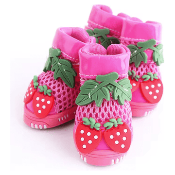 Strawberry Mesh Spring Autumn Cotton Shoes